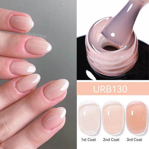 7ML Fiber Rubber Base Gel for Broken Nail Repaired Fiberglass Clear Quick Building UV Construction Gel Soak off Varnish