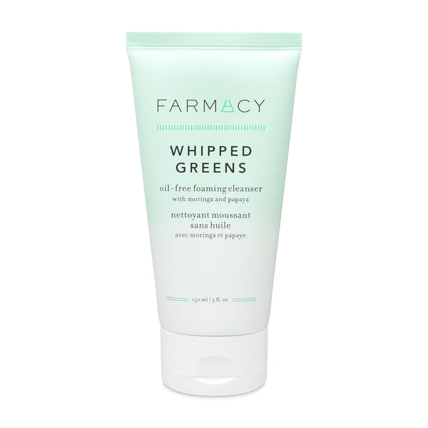 Foaming Face Wash for Oily Skin - Whipped Greens Oil-Free Gentle Facial Cleanser + Exfoliator - Infused with Green Clay to Remove Impurities, Control Oil + Maintain Skin Hydration (150Ml)