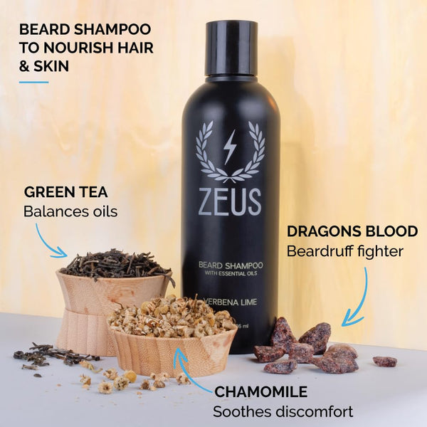Beard Wash & Beard Conditioner Set with Green Tea for Men, Soften, Hydrates & Moisturizes - MADE in USA (Sandalwood)